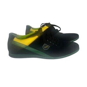 Matstar Mens Casual Sneakers Lace-Up Rubber Sole Black Green Size 41